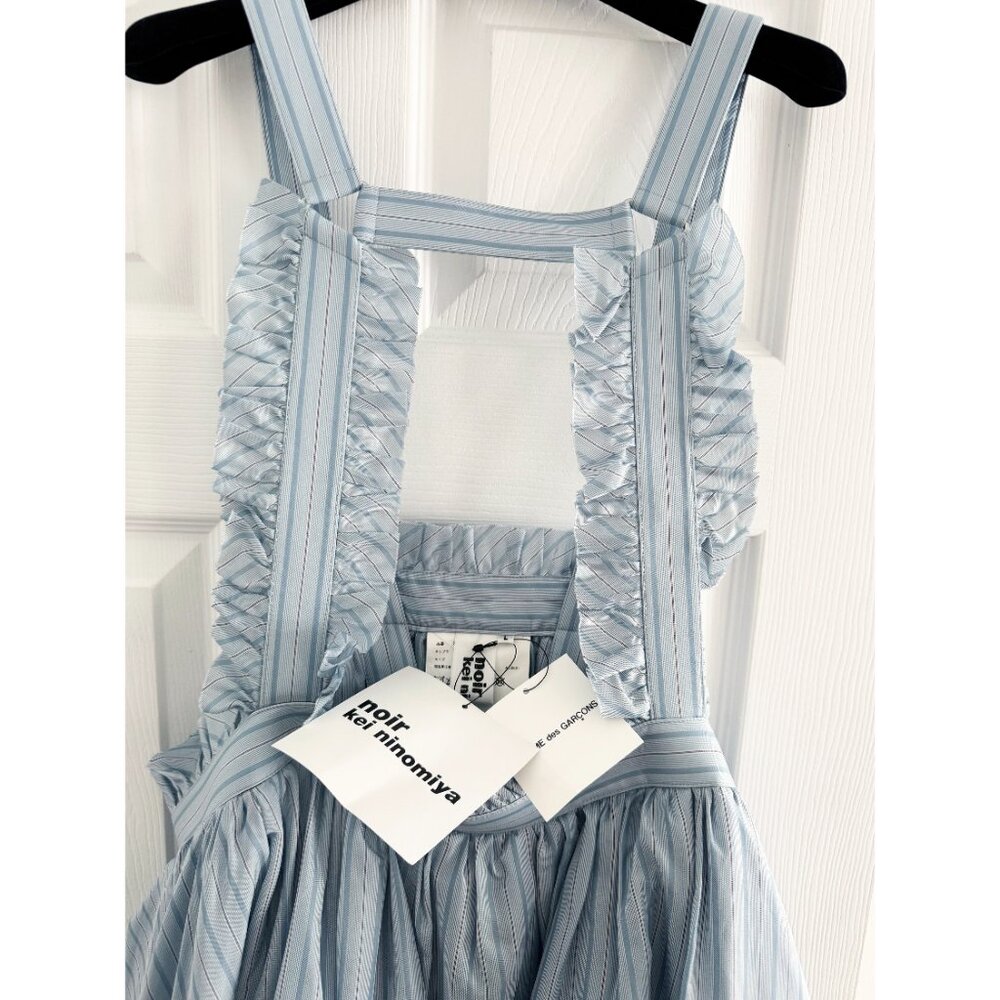 NWT Noir Kei Ninomiya Blue stripes pinafore dress, Size Large - Picture 7 of 13